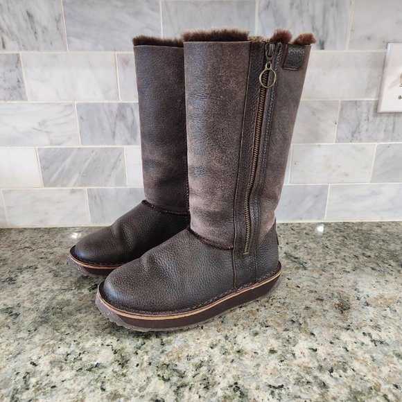 EMU Rare Ashby Australian Sheepskin Boots Chocolate Brown Size 6 W10546 - Picture 3 of 14